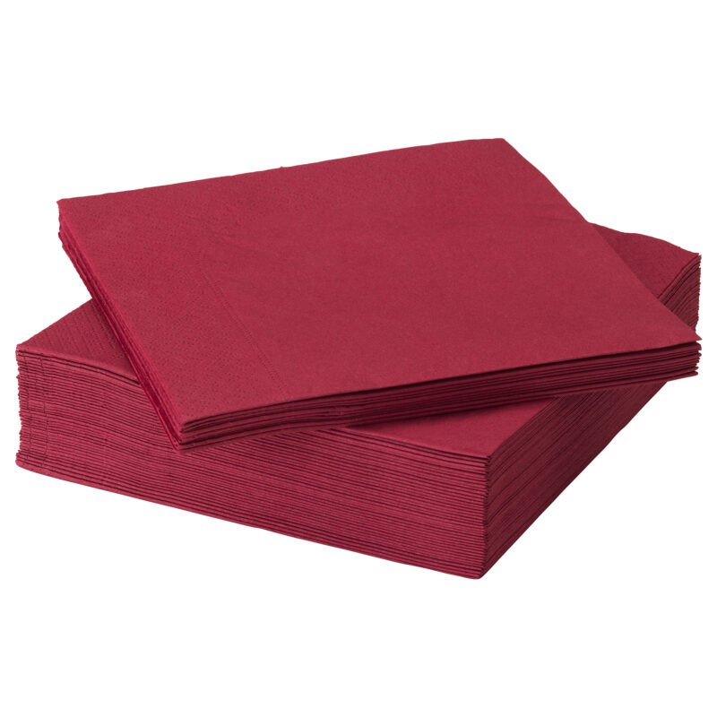 SERVILLETAS 40X40 BURDEOS PAQ/50 CAJA DE 24 PAQUETE